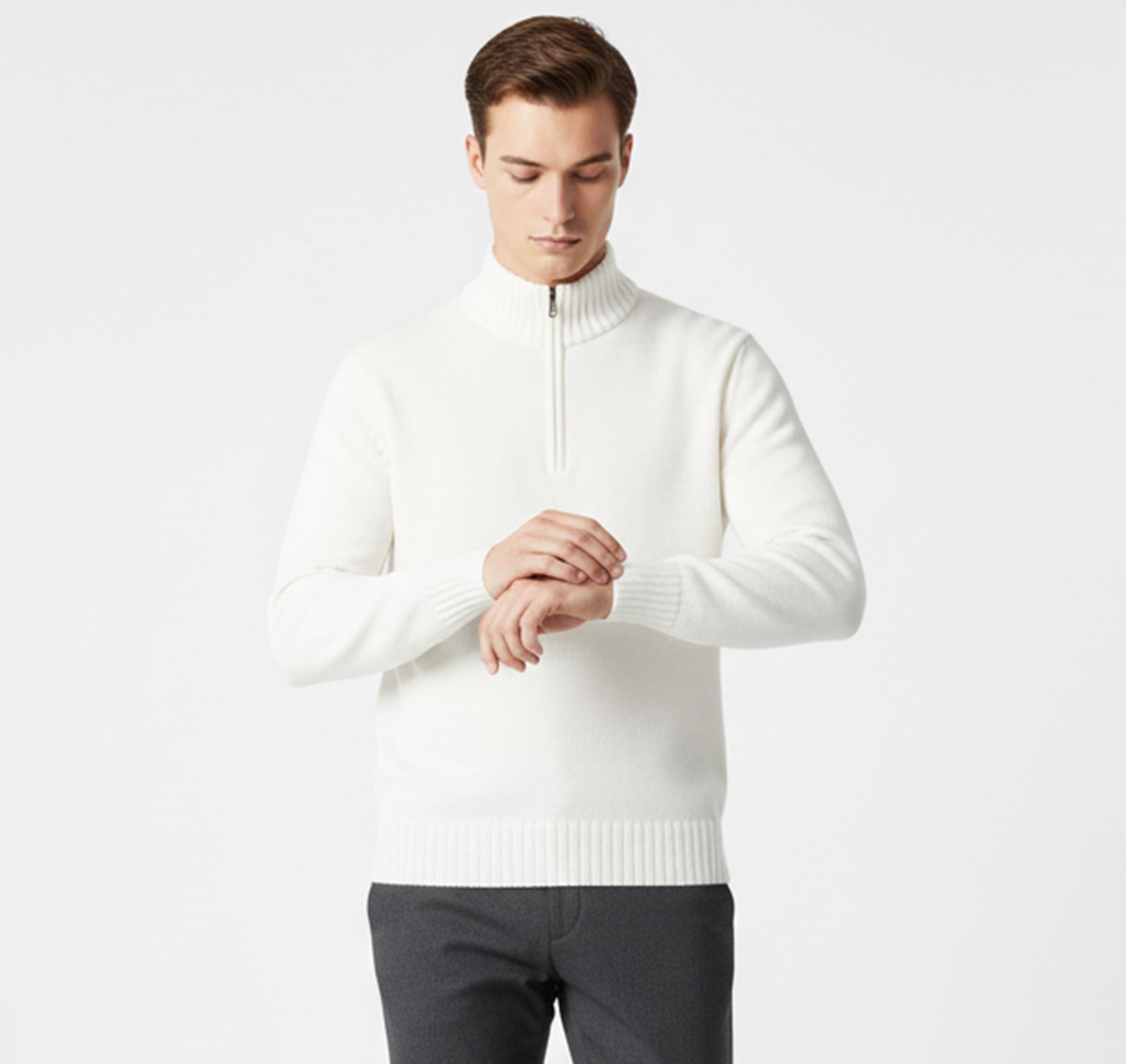 Valcour Lyon | Pull à Demi-Zip pour Homme – Tricot Douillet d’Hiver
