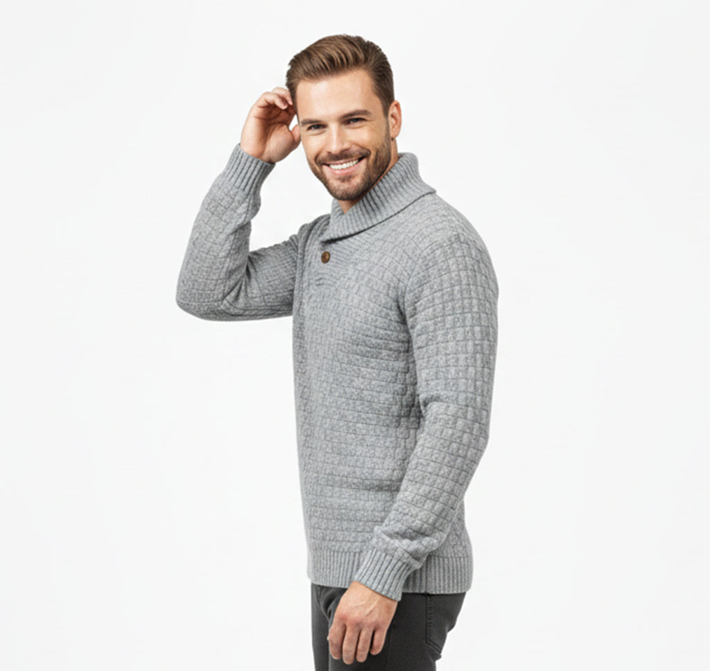 Pull en Maille à Col Fin pour Homme – Coupe Urbaine Hivernale