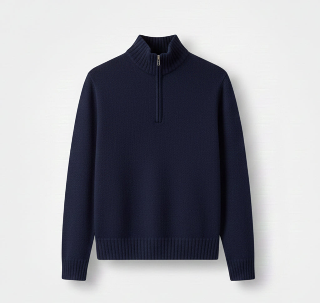 Pull à Demi-Zip pour Homme – Tricot Douillet d’Hiver