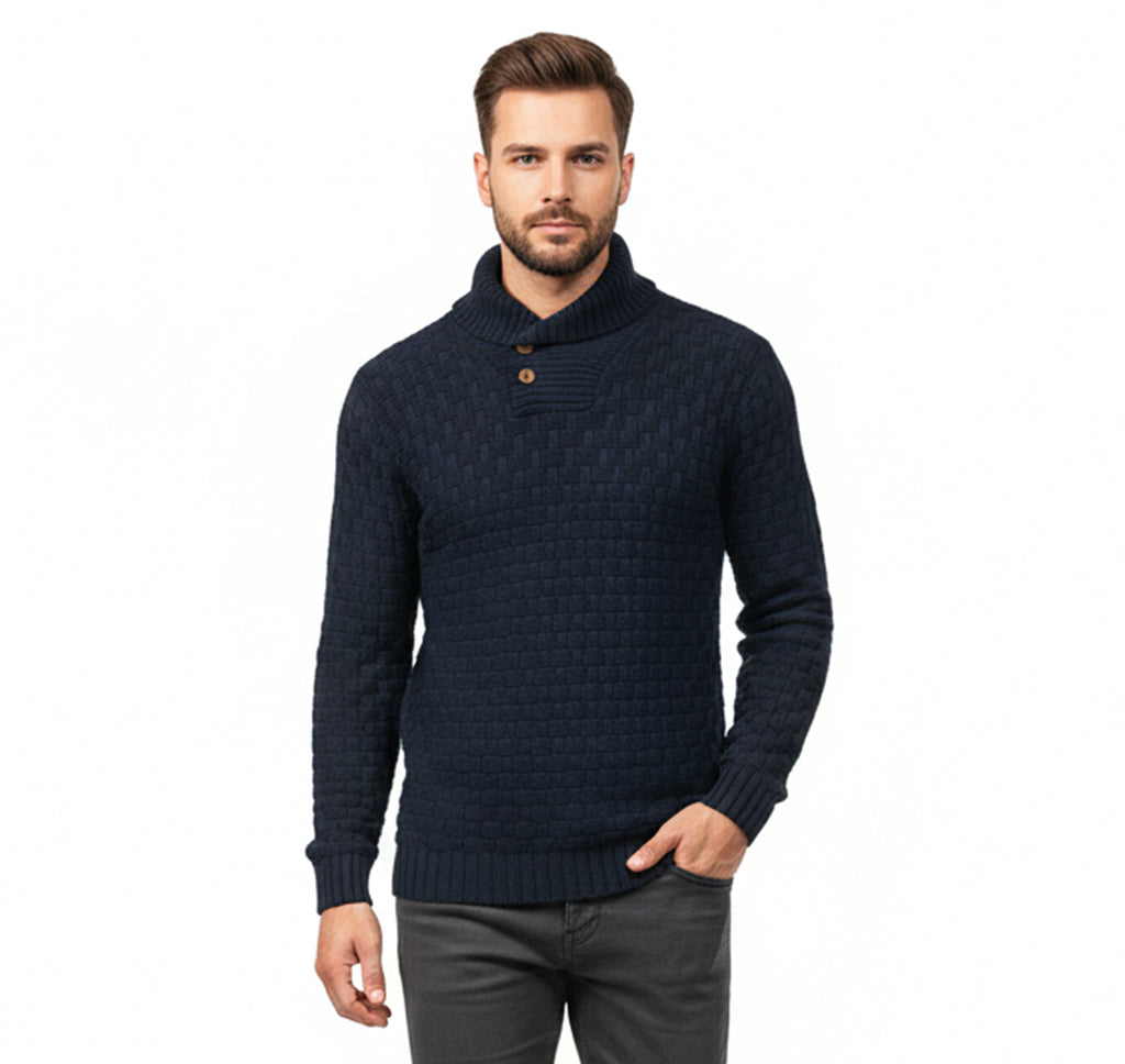 Pull en Maille à Col Fin pour Homme – Coupe Urbaine Hivernale