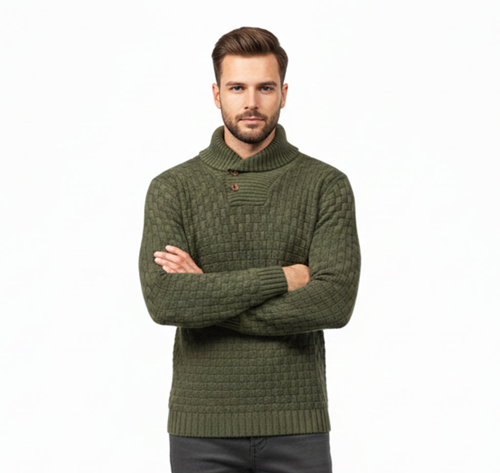 Pull en Maille à Col Fin pour Homme – Coupe Urbaine Hivernale