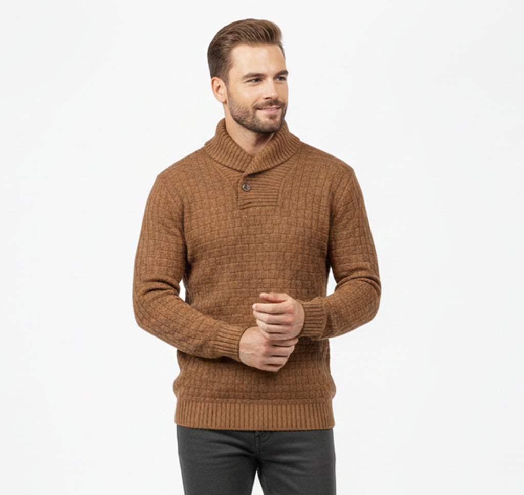 Pull en Maille à Col Fin pour Homme – Coupe Urbaine Hivernale