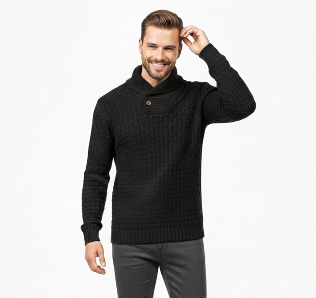 Pull en Maille à Col Fin pour Homme – Coupe Urbaine Hivernale