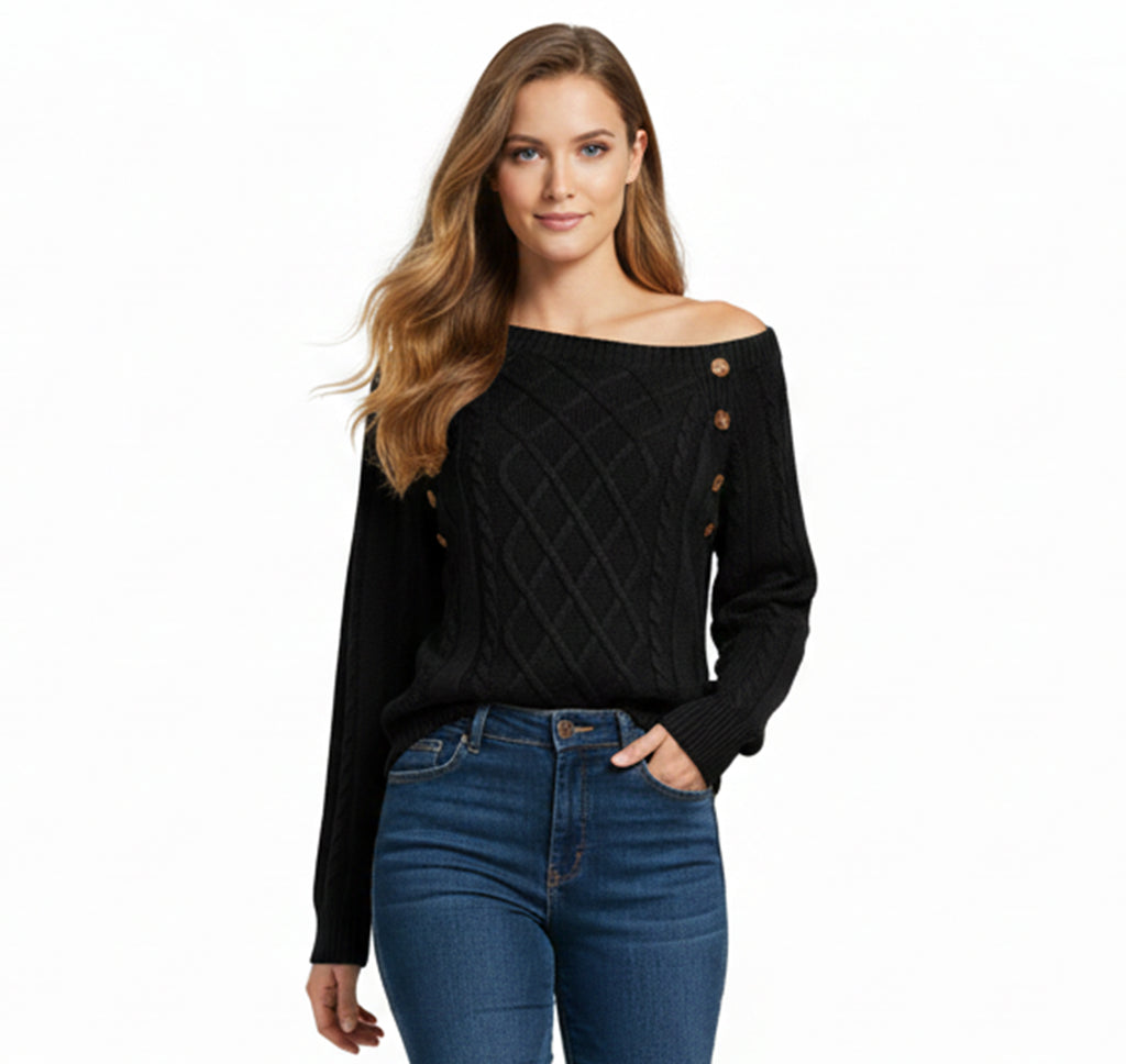 Pull en Maille Décontracté pour Femme – Confort Doux au Quotidien